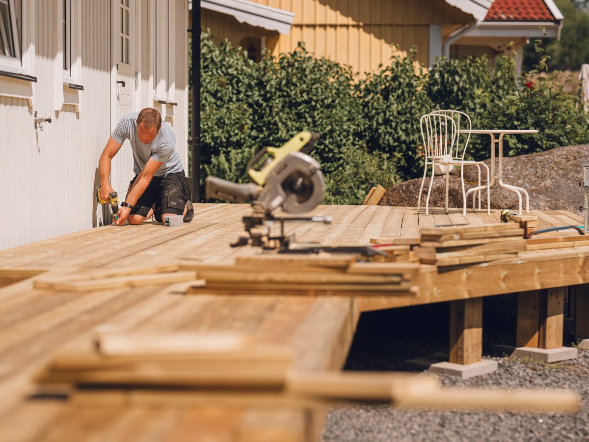 Wood deck under construction in Woodstock, GA