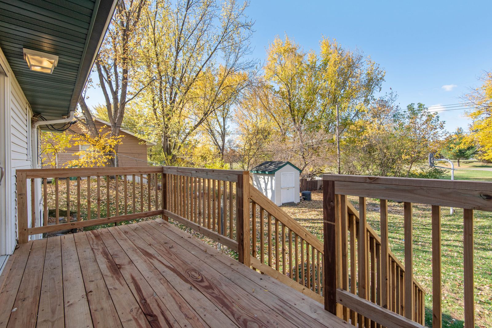 A finished timber deck