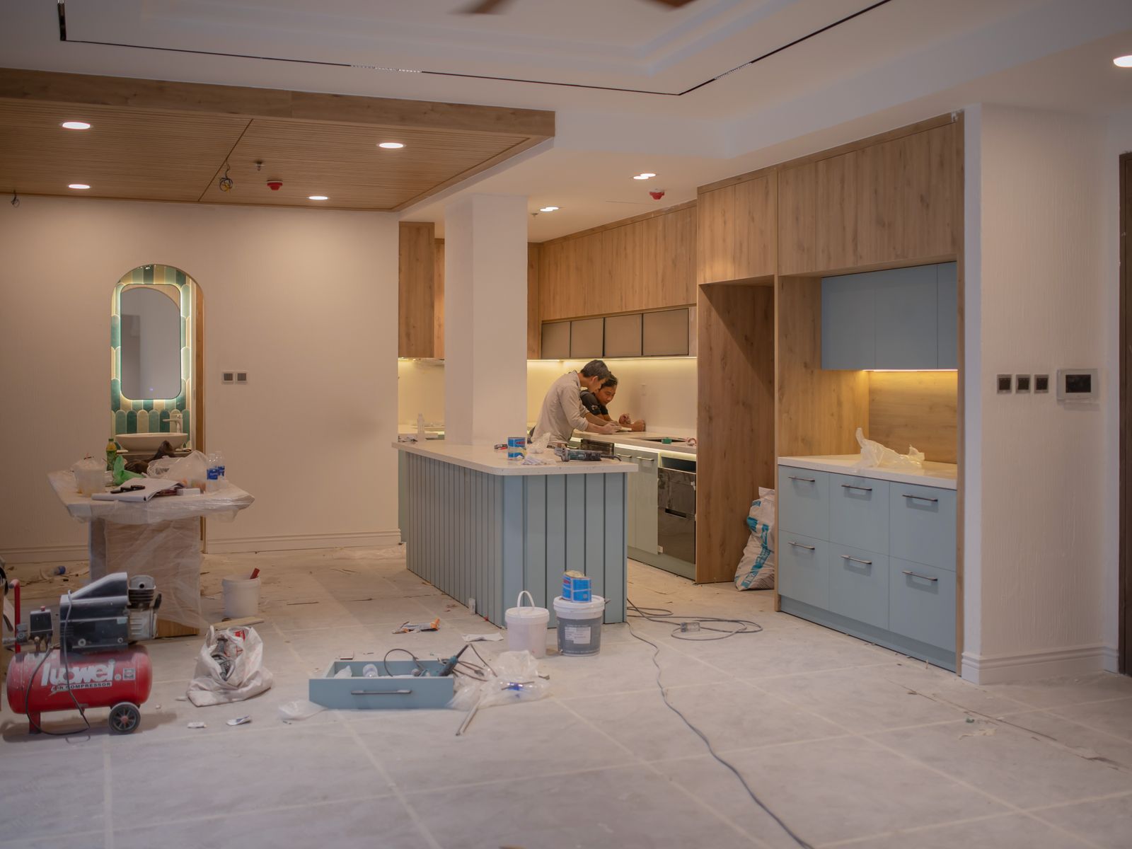 Kitchen remodeling in Woodstock, GA — a kitchen under renovation